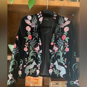 Zara velvet embroidered jacket size L